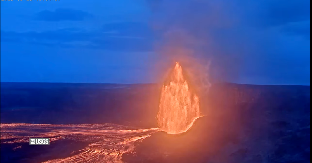 Hawaii's Kilauea volcano shoots lava hundreds of feet into the air in latest eruption