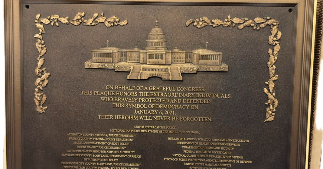 Police officers file civil lawsuit seeking court order to hang Jan. 6 plaque at U.S. Capitol