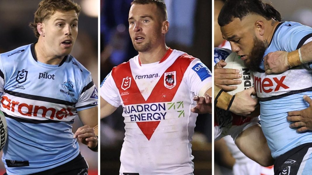 Sharks duo’s ‘enormous’ statement as Dragons ‘self-destruct’ in local derby: Big hits